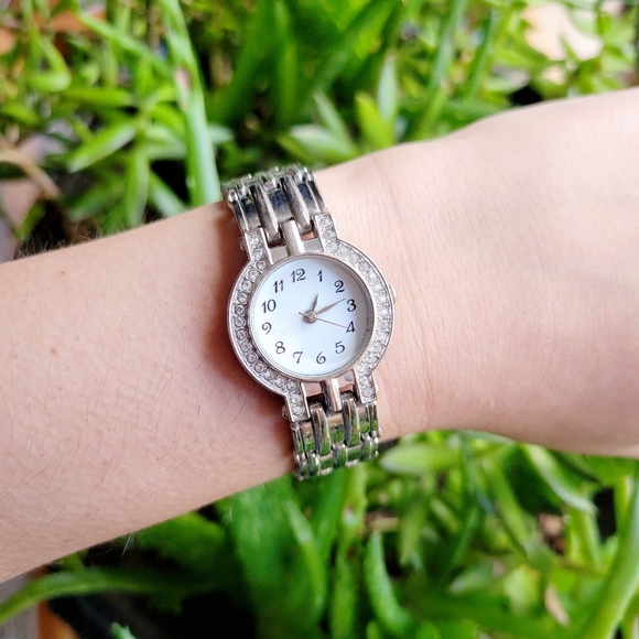 Classic Silver Rhinestone Watch - Picture 3 of 10